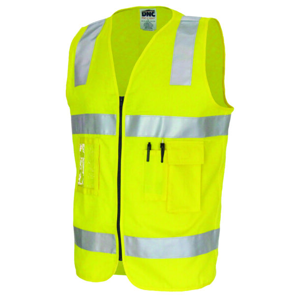 ST-3809DNC HI VIS COTTON VEST with ZIP