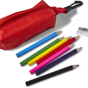 ST-EIGHT 8 PENCILS, PENCIL SHARPENER IN POUCH
