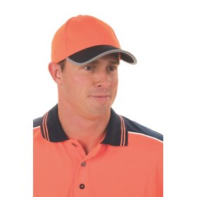 ST-H022 HiVis 2 tone cap with reflective trim & velcro strap